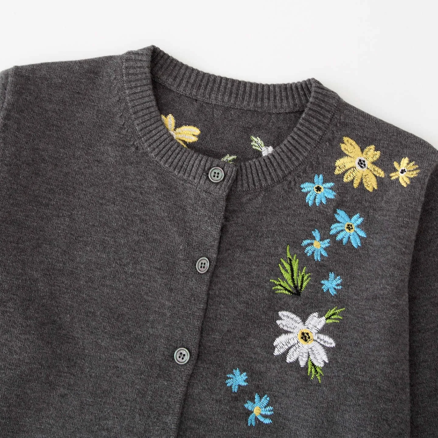 Soft Slouchy Coat Women's Fashion Versatile Flower Embroidered Knitted Sweater New Single Breasted O-Neck Long Sleeve Cardigan