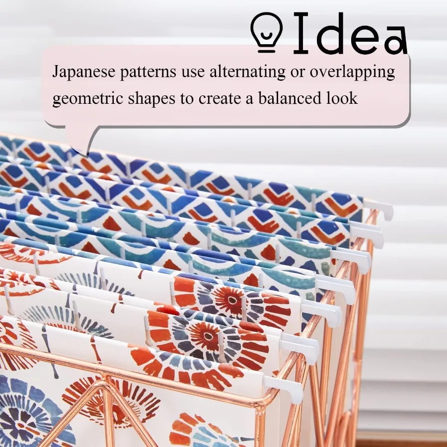 6 Pack Decorative Hanging File Folders Letter Size Marble Cute Hanging Folder Pretty File Folder Organizer for Filing Cabinet O