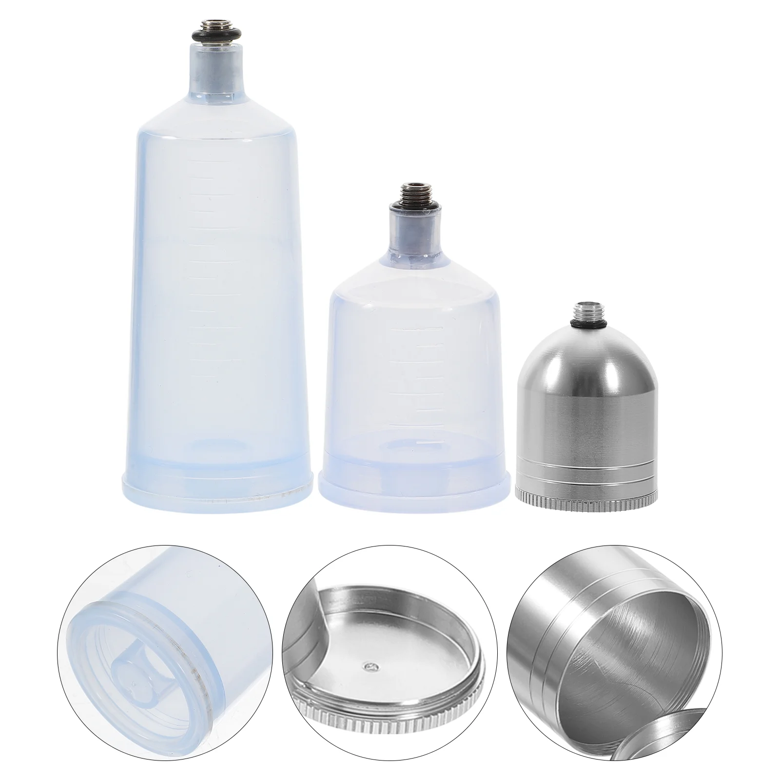 3 Pcs Airbrush Replacement Pot Water Bottles Paint Portion Storage Plastic Cup Container Dispenser Dispensing