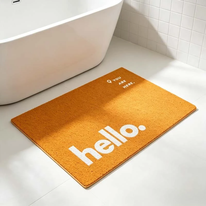 1PC Creative INS Doormat PVC Non-Slip Durable Dustproof Bathroom Mat Easy Clean Mud Scraper Mat for Porch Entryway Hallway Decor