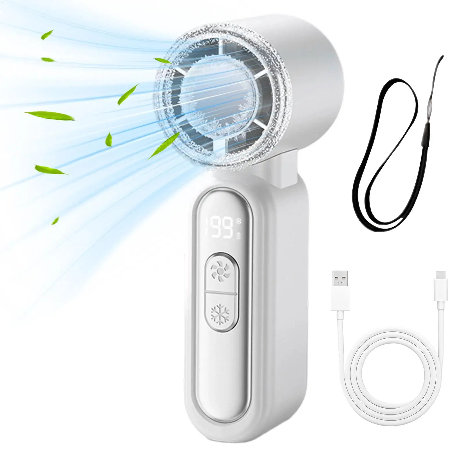 Handheld Fan With Cooling Plate/Mini Fan Electric Strong Wind Adjustable Appliance Electric Fan Handheld Air Blower Portable Fan