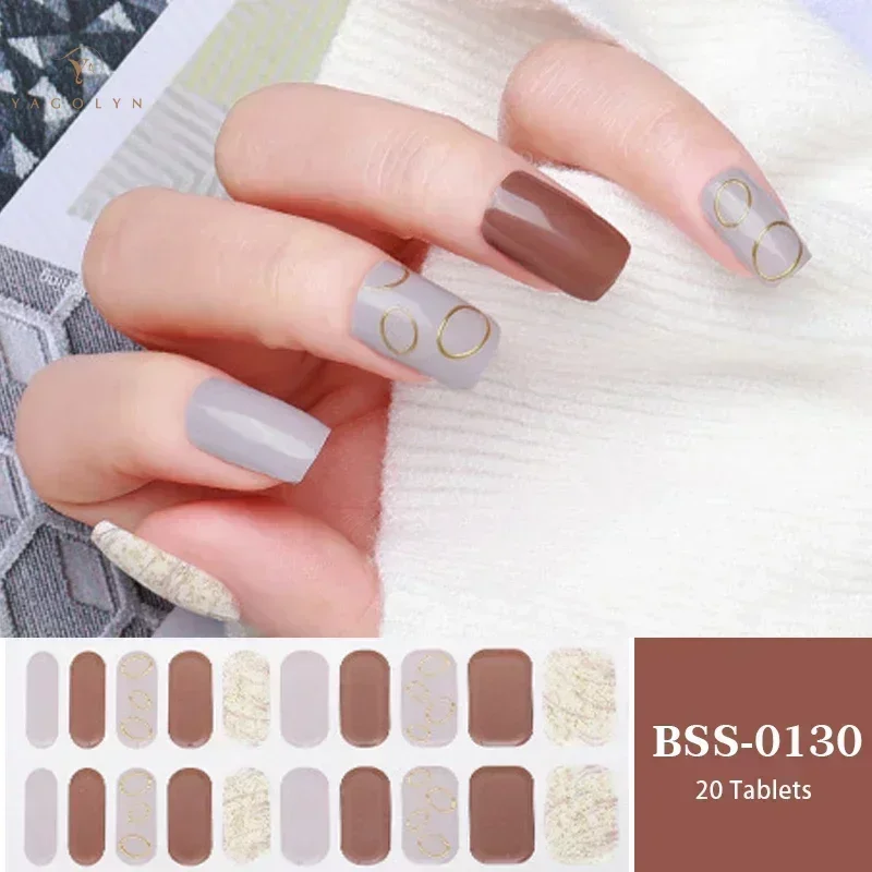 1 Vel Semi-Cured Gel Nagel Strips Patch Sliders Zelfklevend Lange Levensduur Volledige Cover Gel Nagel Stcikers Uv Lamp Nodig