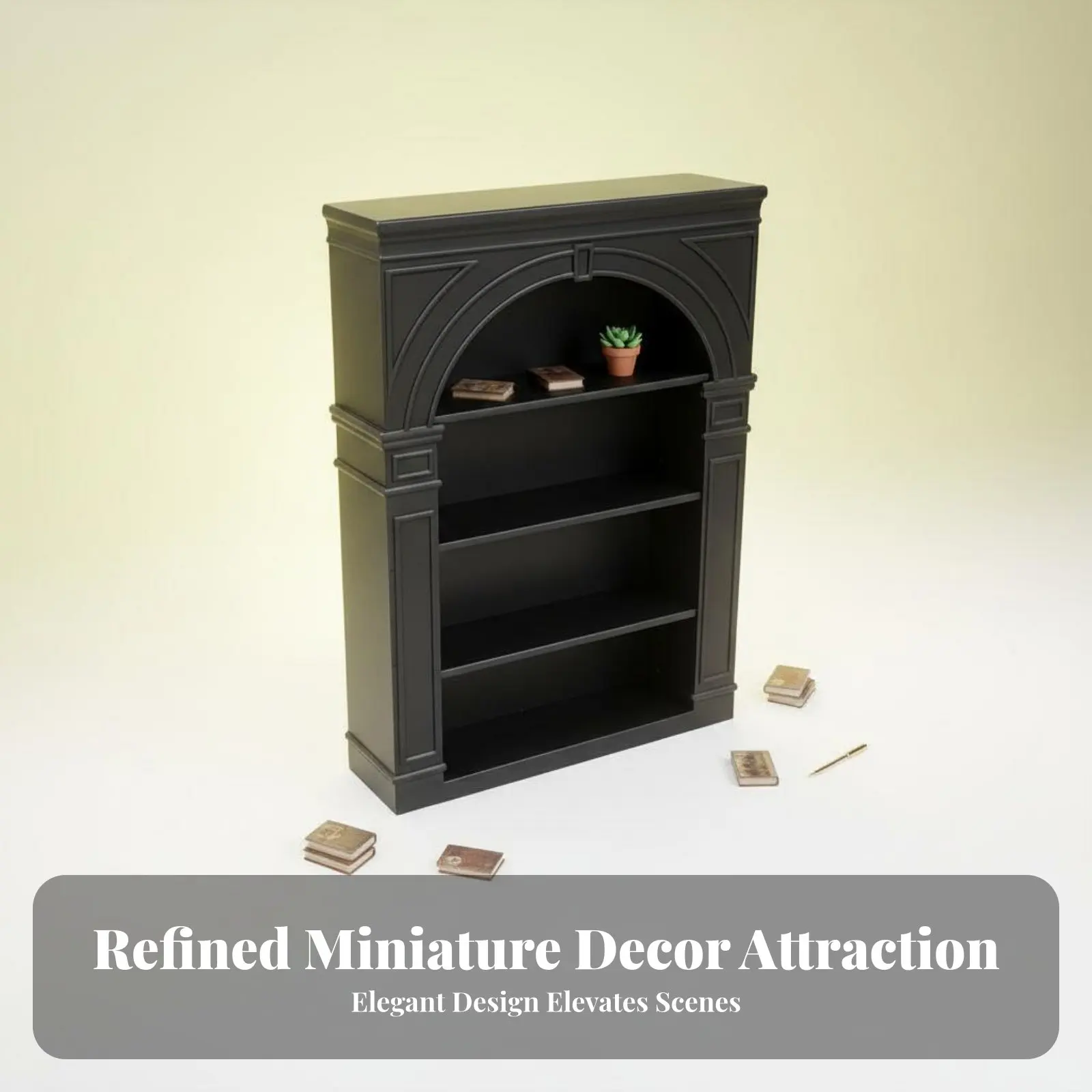 

Miniature Arched Shelf Unit Sleek Finish Dollhouse Shelf Unit Miniature Shelf Unit 1:12 Scale Shelf Unit Three-Dimensional