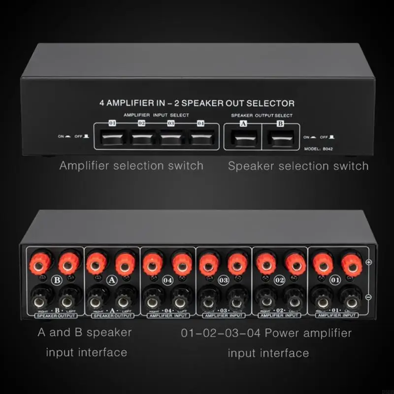 D5BB 4 in 2 Out Amplifiers Speaker Switcher Amplifiers Speaker Selector Amplifiers