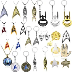 Star Trek Cosplay Command Division Badge Starfleet Pins Science Engineering Medical Metal Necklace Keychain Accessories Gift