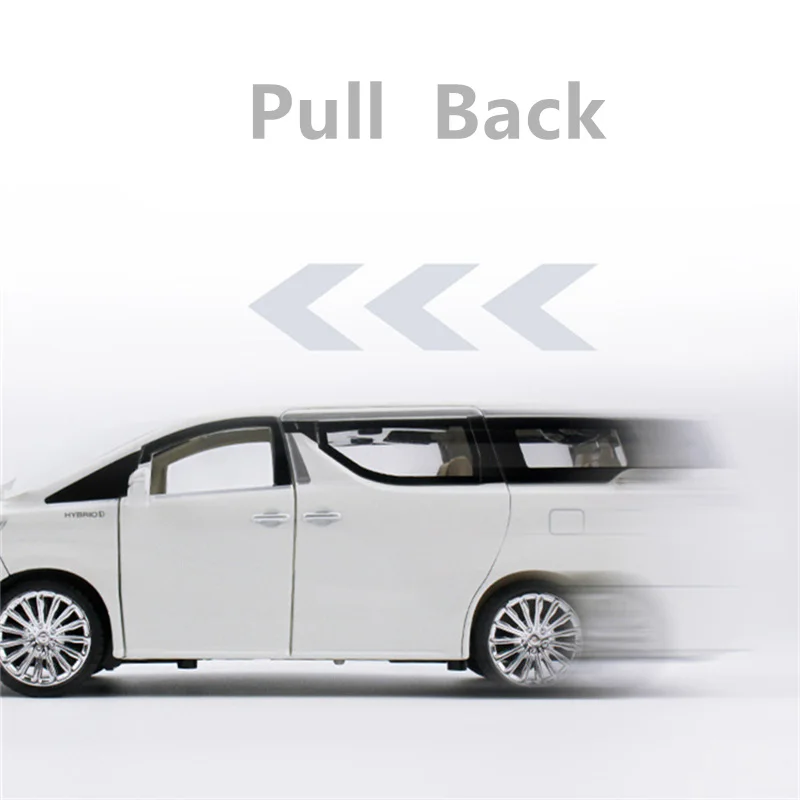 โมเดลรถอัลฟาร์ด วีลไฟร์ 1:24 รถอเนกประสงค์ โมเดลรถโลหะผสม ของเล่นรถจำลอง พร้อมเสียงและไฟ ของเล่นเด็ก ของขวัญ