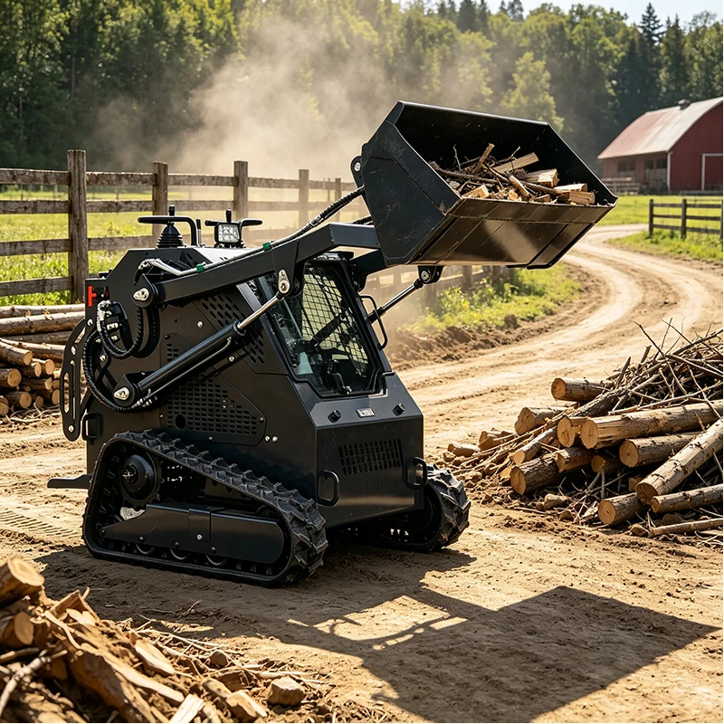Compact Skid Steer Loader Hydraulic Mini Loader Machine for Road Construction Landscaping Agricultural Projects