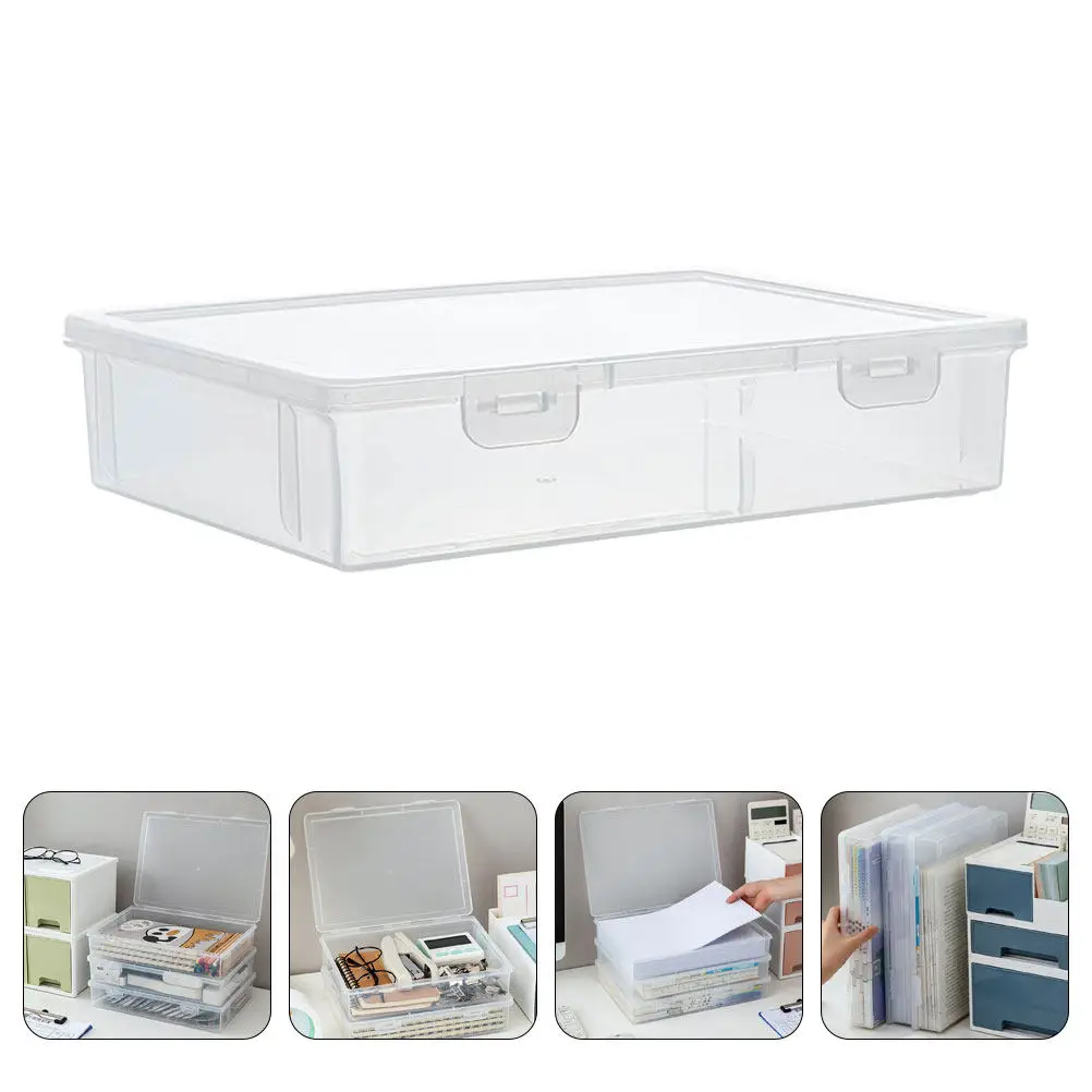 Desk Organizer Plastic Storage Box Multi-Function File Case Household Desktop File Organizer Office Supply Boxes with Lids