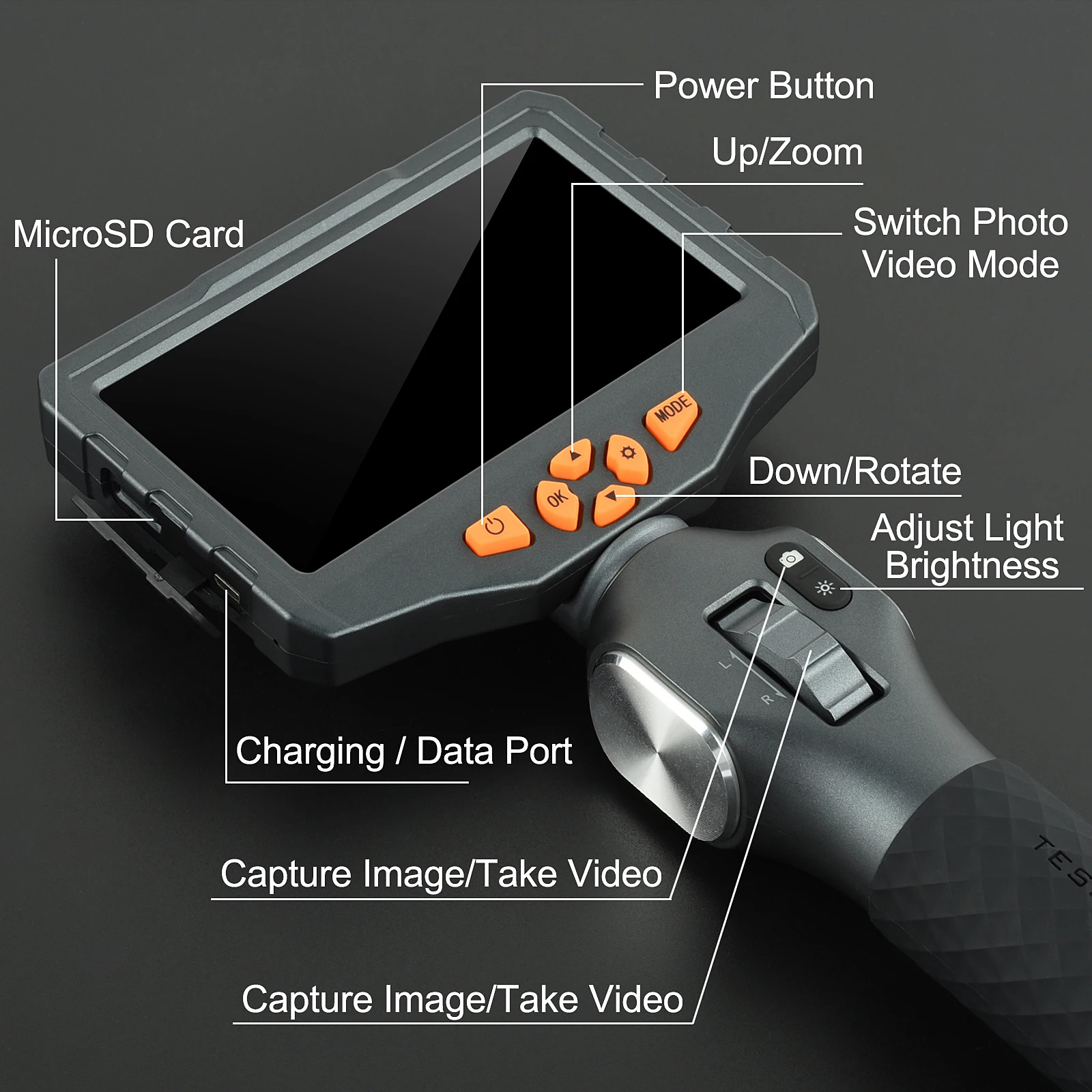 Kamera Endoskopi Borescope Perbaikan Otomatis untuk Mobil 6.2MM/8.5MM 1080P 360 Derajat Kamera Inspeksi Kemudi dengan 6 Tas Mobil LED