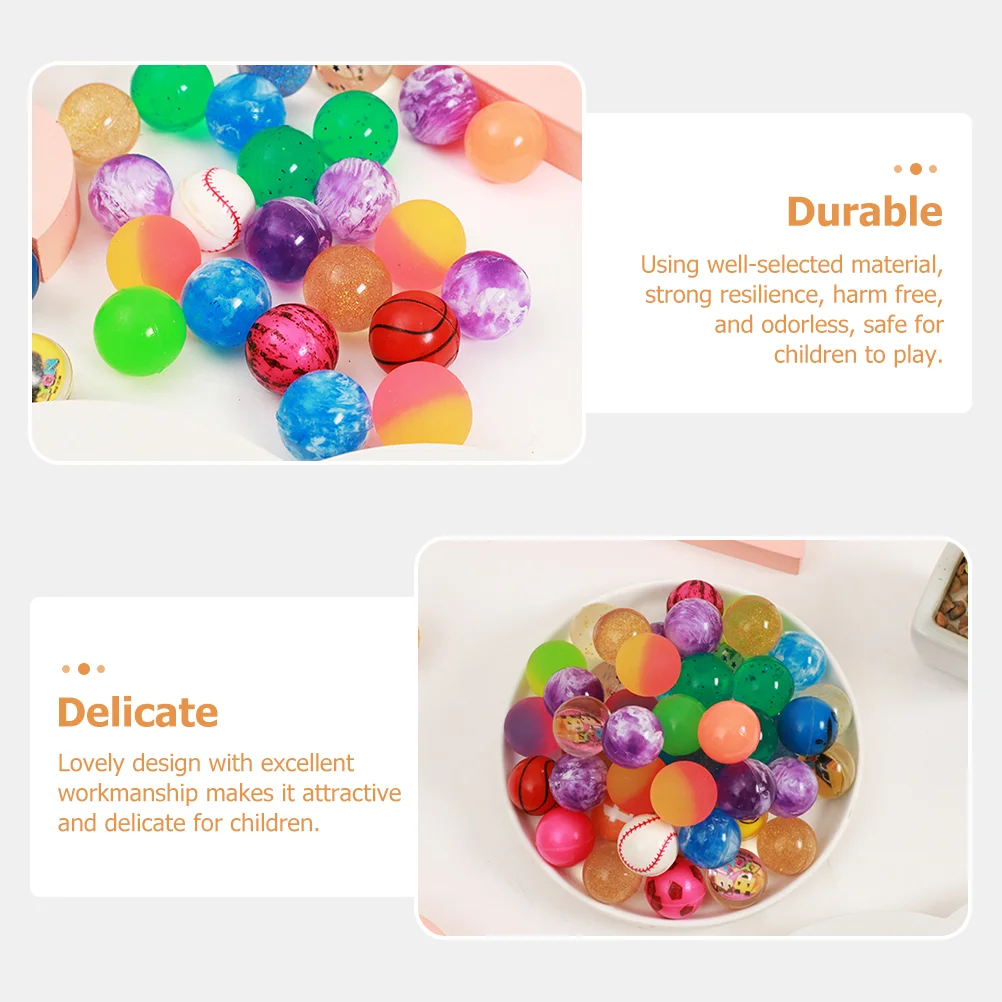 30/50pcs Rubber Bouncy Balls Elastic Jumping Balls Floating Bouncing Children’s Childrens Toys Anti Stress Kids Outdoor