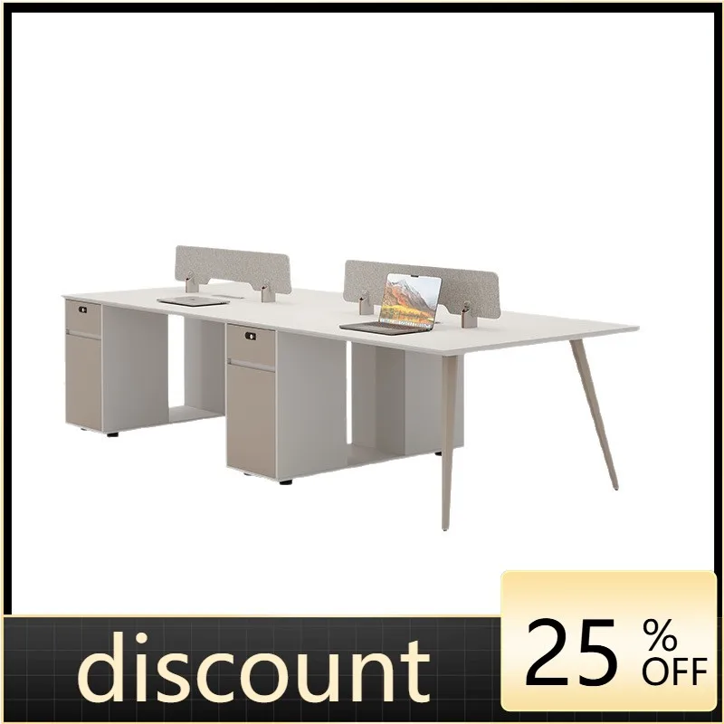 

LMM simple modern workstation table and chair combination double two 4 four 6 staff office furniture
