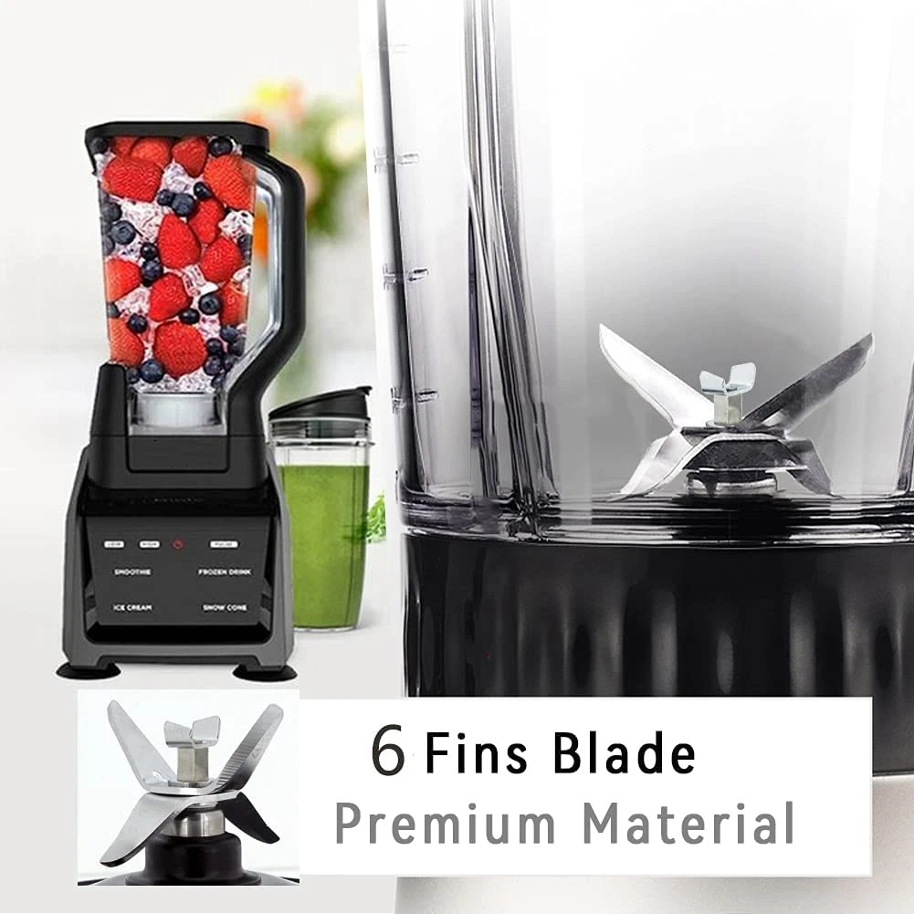 For Ninja Blender Replacement Parts Assembly 6 Fins, Extractor Blade Blender Cup Parts for BL450-70 BL451-70 BL454-70