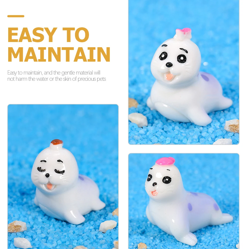 

8 Pcs Sea ​​lion Ornaments Resin Miniatures Decoration Aquarium Accessories Fish Tank Crafts Toy
