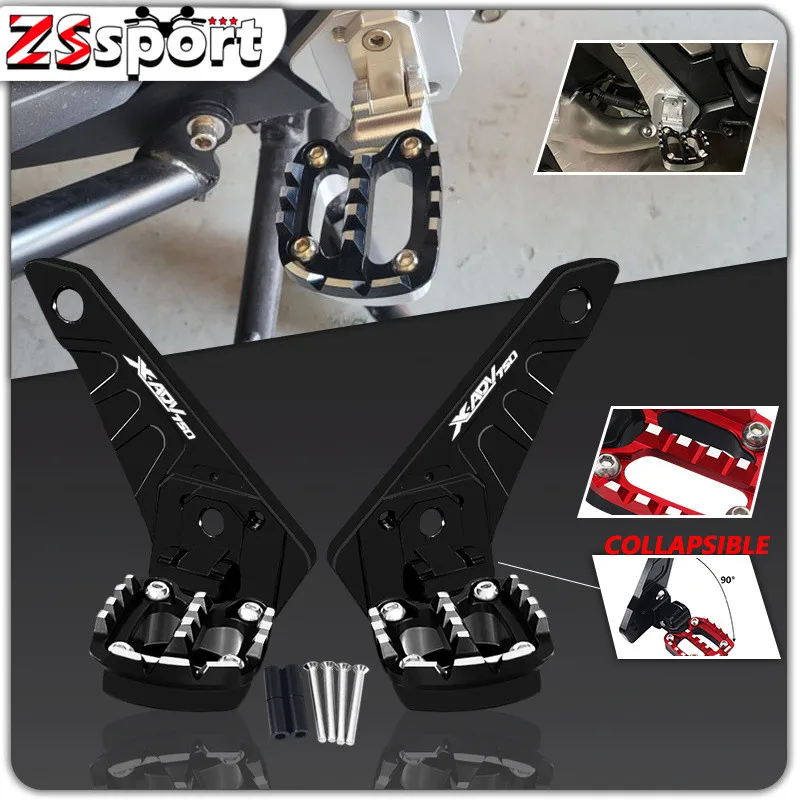 

xadv 750 Motorcycle CNC Rear Pedal Foot Stand Folding Footrests Passenger FootPegs Pad For X-ADV 750 XADV750 2021 2022 2023 2024