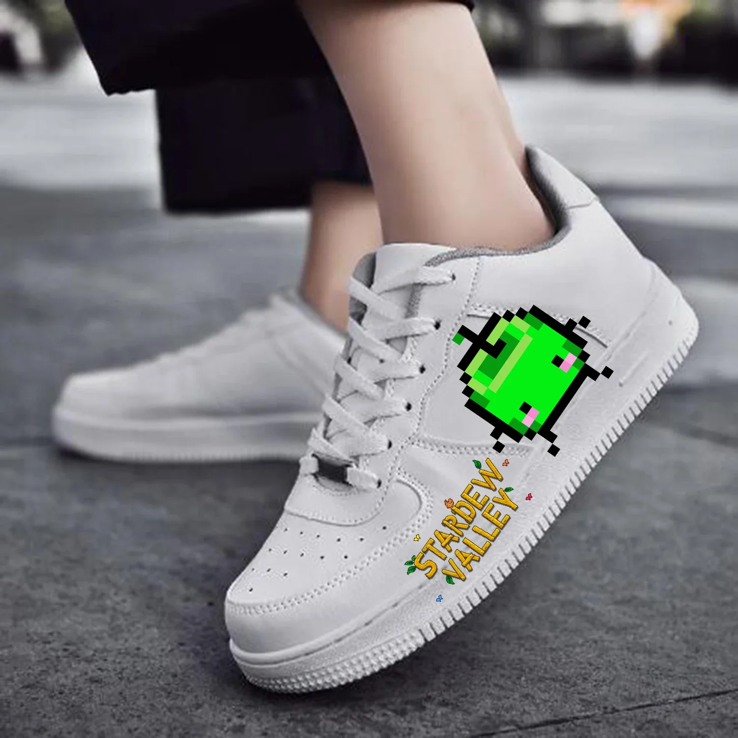 

Stardew Valley Games AF Basketball Mens Womens Sports Running High Quality Flats Force Sneakers Lace Up Mesh Custom Made Shoe