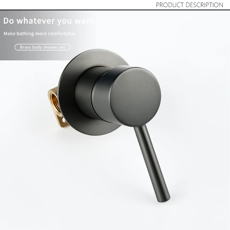 Shower Diverter Valve Black Gold Chrome Round Solid Brass Concealed Bifunctional Mixer Water Tap Bathroom Water Faucets