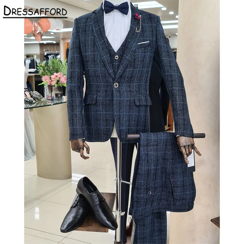 

Man Suit For Groom Wedding Party (Jacket + Pants + Vest )