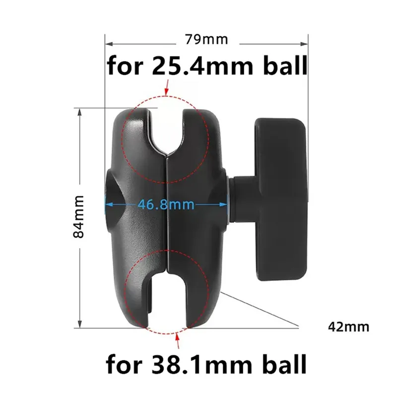 1.5 inch to 1 inch Ball Head Mount Double Socket Arm Connecting Rod Industrial Tablet Mount Holder for RAM 25mm 38mm Ball