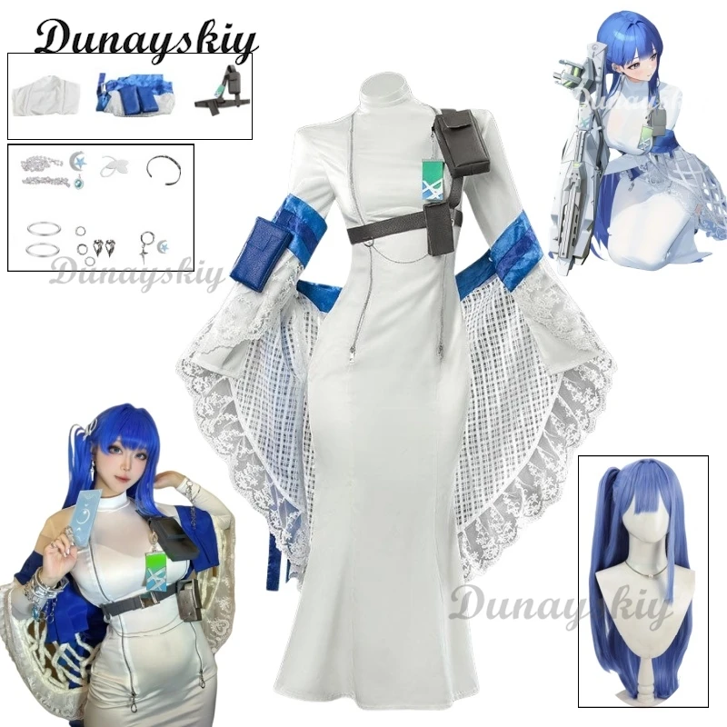 

Game Nikke The Goddess of Victory Arcana Cosplay Costume Wig Clothes Evening Sexy Dress Role Play Halloween Party Comic Con