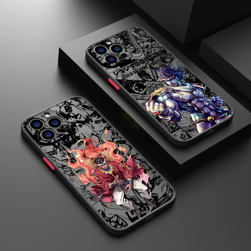 JoJo's Bizarre Adventure Anime For Apple iPhone 15 14 13 12 mini 11 XS XR X 8 7 Pro Max Plus TPU Frosted Translucent Phone Case