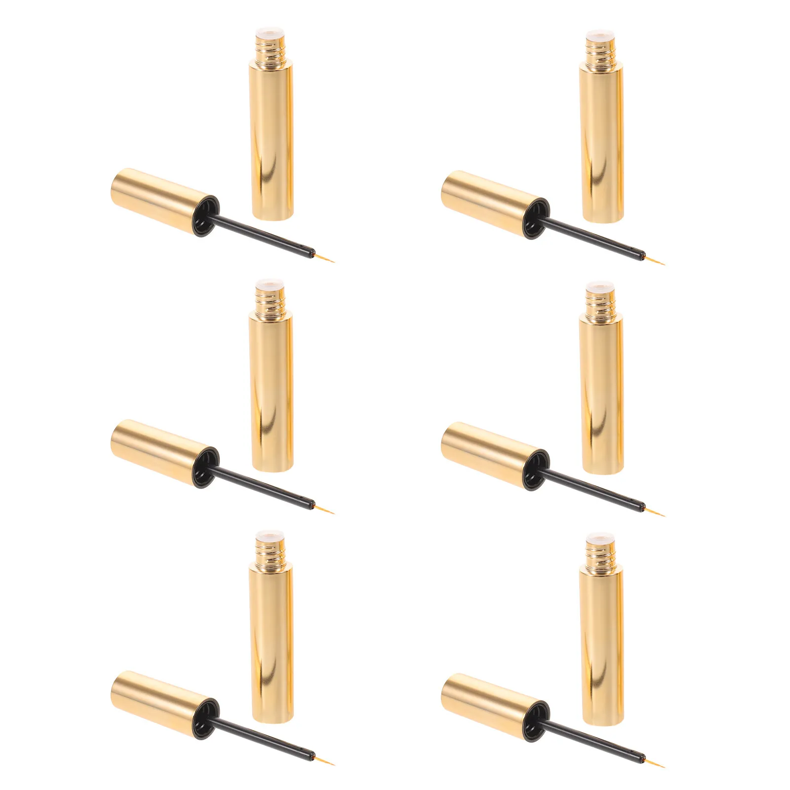 6Pcs Empty Eyeliner Tubes Plastic Leakproof Storage Containers Screw Cap Refillable Lash Adhesive Lip Gloss Travel Case
