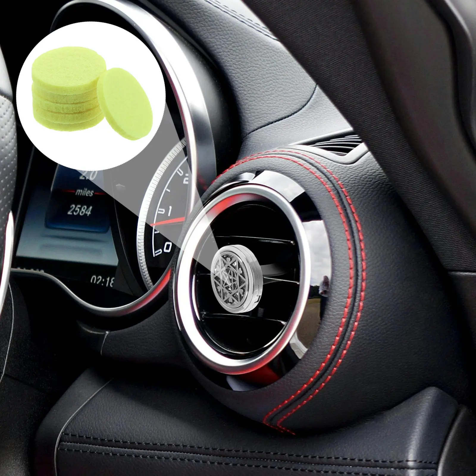 300Pcs Round Diffuser Pads 30Mm for Car Vent Essential Oil Diffusers High Absorbency Aroma Locket Refill Pads Car Air Freshener