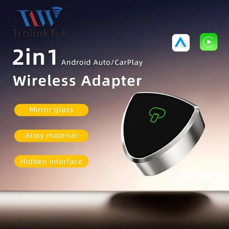 

TrolinkTek новый беспроводной адаптер CarPlay для iPhone Plug & Play с автоматическим подключением 5 ГГц с низкой задержкой беспроводной автоадаптер Android MiniBox