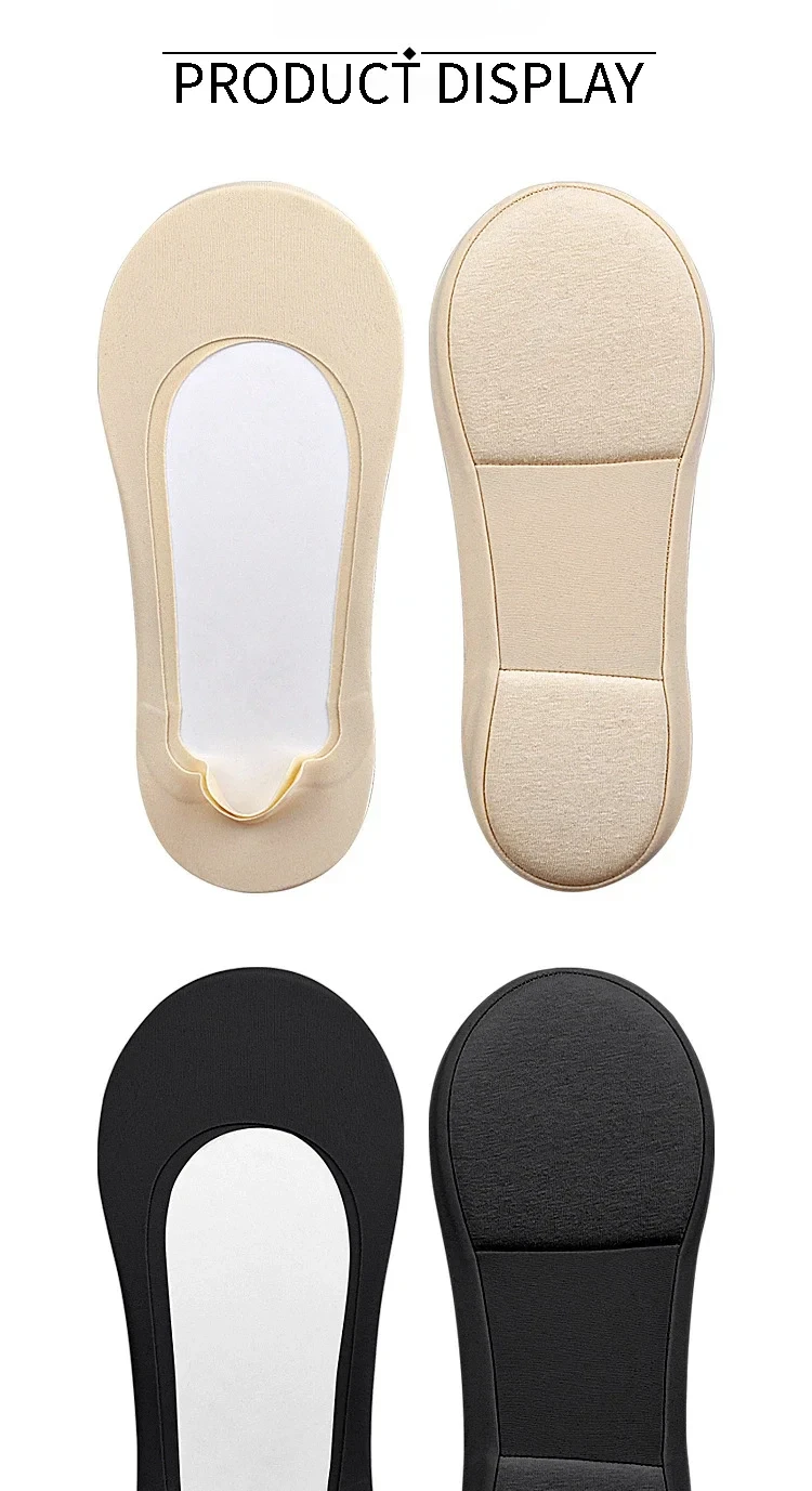 Damen-Bootssocken, weiche, stoßdämpfende Schaumstoff-Einlegesohlen, unsichtbare, rutschfeste Schuhpolster, 2 Stück/6 Stück. – Detail 9