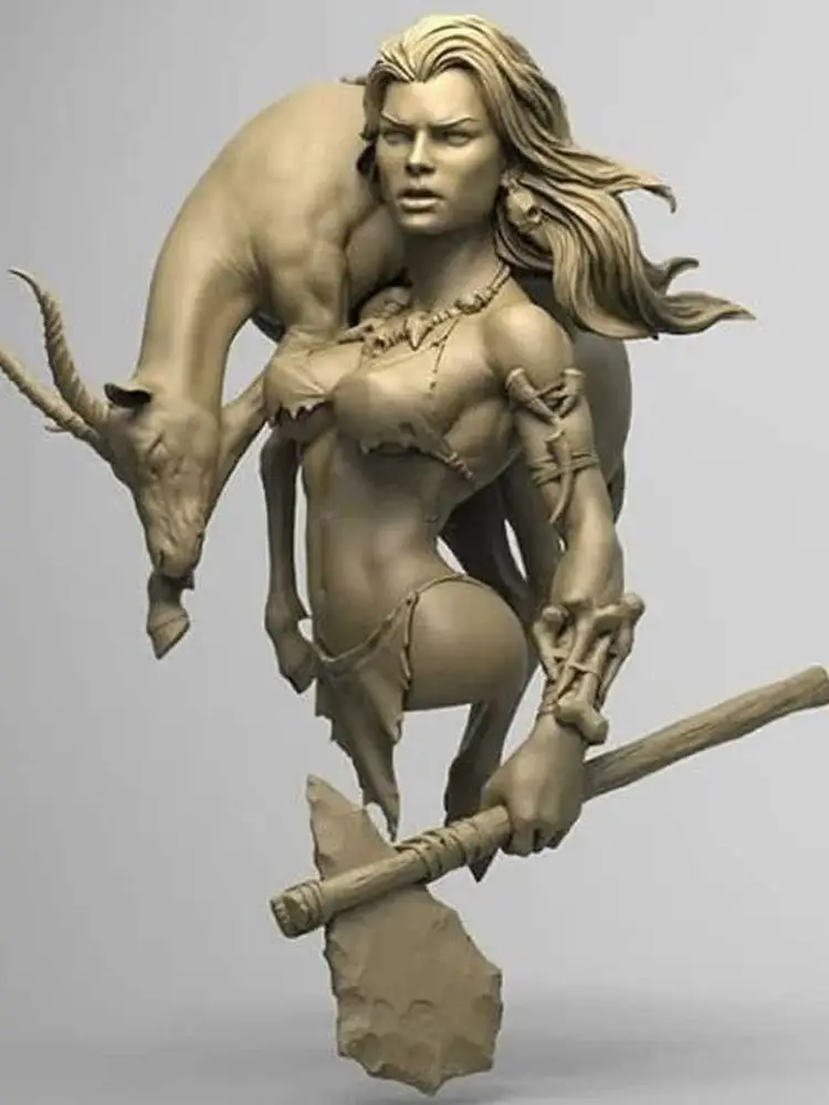 1/10 Lena, femme primale, buste de figurine modèle en résine, GK, thème fantastique, kit non assemblé et non peint