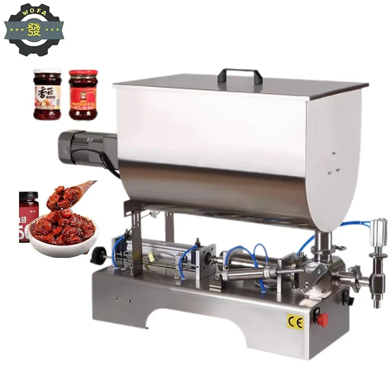 U-type mixing hopper automatic quantitative filling machine Large particle beef paste pneumatic filling machine