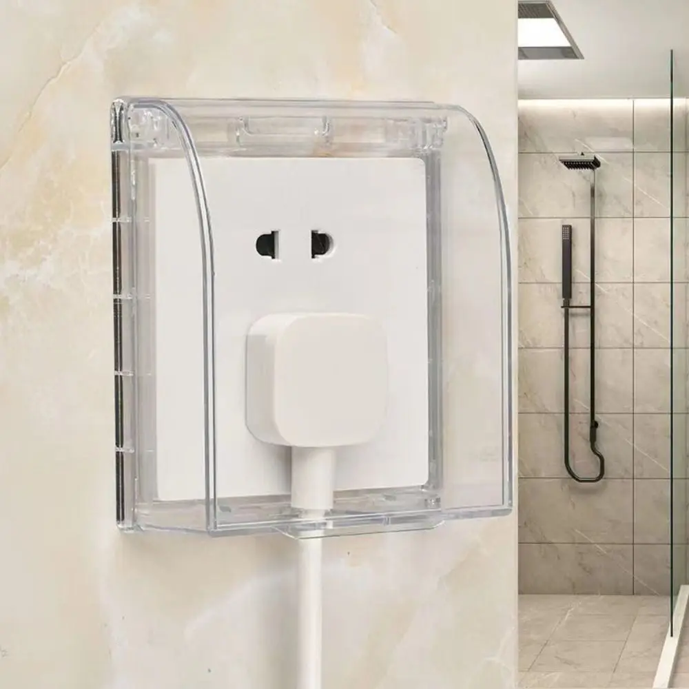 Wall-mounted Switch Protective Cover Self-Adhesive 86 Type Socket Waterproof Box Plastic Splash-Proof Box Bathroom