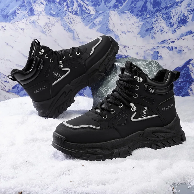 Men's Boots Four Season New Soft Sole Anti-slip High Top Casual Boots Fashion Joker Outdoor Thick Sole Comfort Sports Work Boots