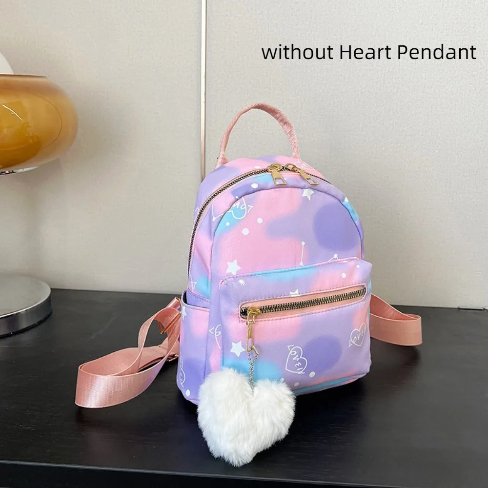 

Portable Multicolor Women's Backpack Large Capacity Zipper Mini Backpack Nylon Waterproof Shoulder Bag Outdoor