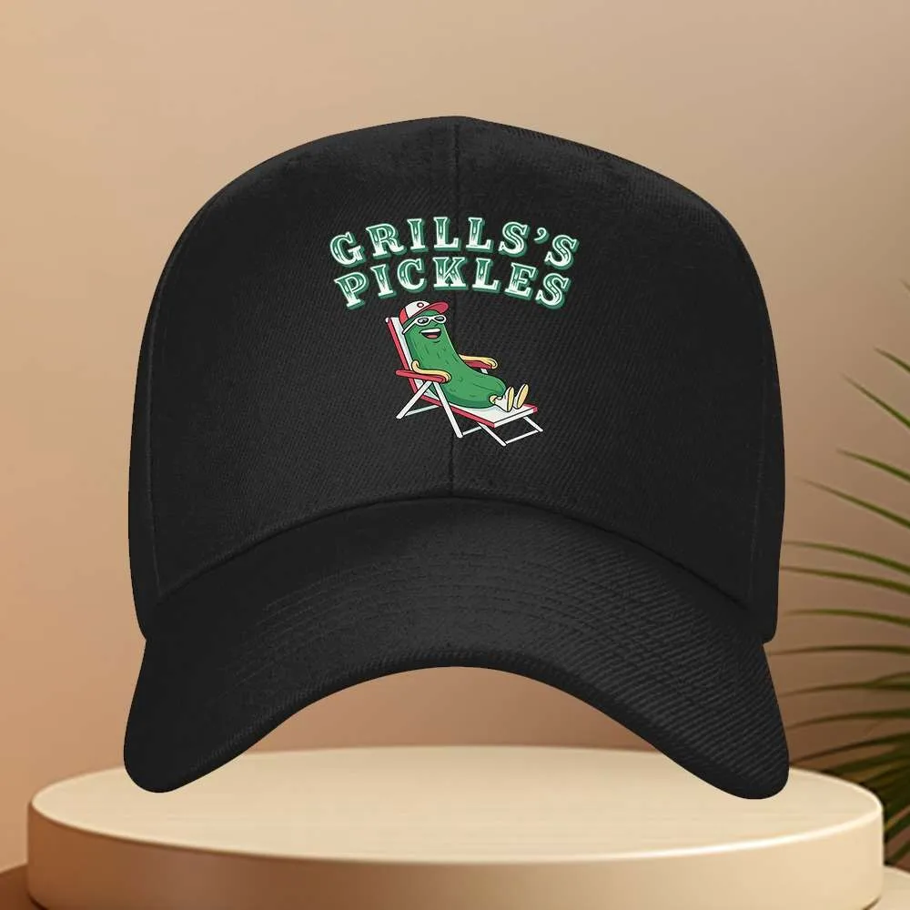 Relaxed Pickle Graphic Baseball Cap Funny Food Lover Unisex Adjustable Outdoor Hat