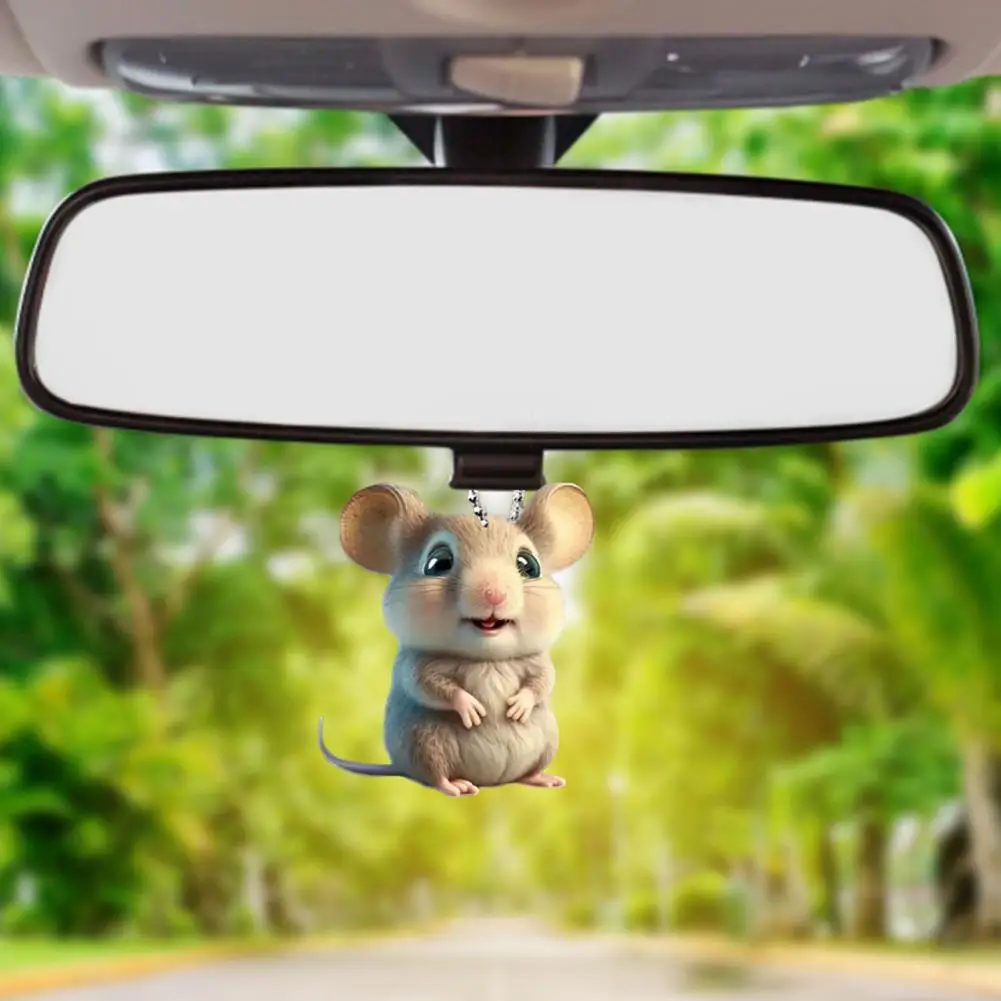 Charme de carro moderno mouse ornamento adorável pingente de carro em forma de mouse para espelho retrovisor bonito ornamento para carro fácil de pendurar automóvel