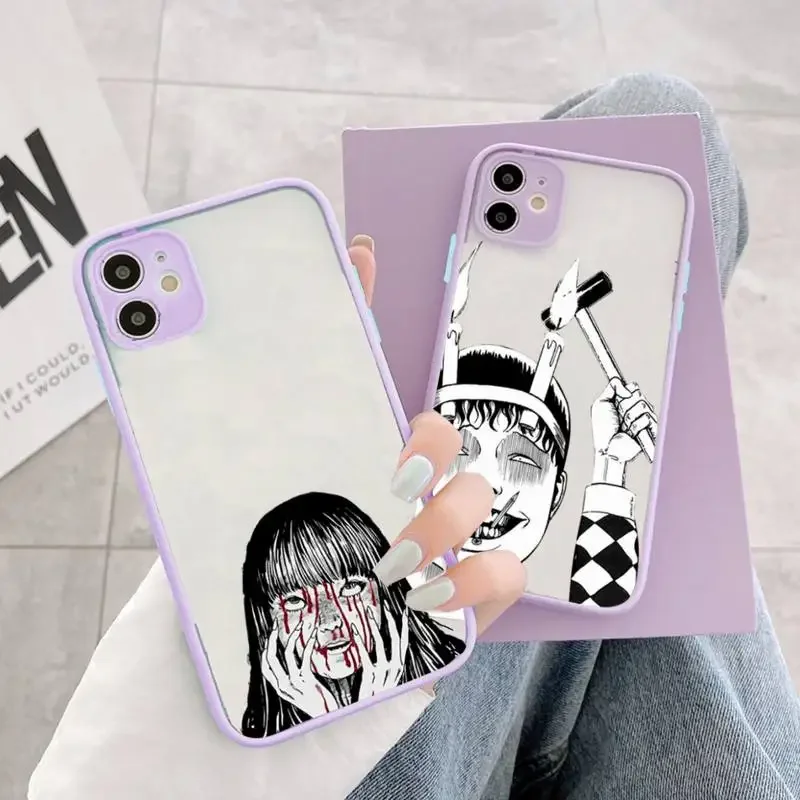 JTomie Junji Itou apanese horror comic Phone Case matte transparent For iphone 14 11 12 13 plus mini pro max cover