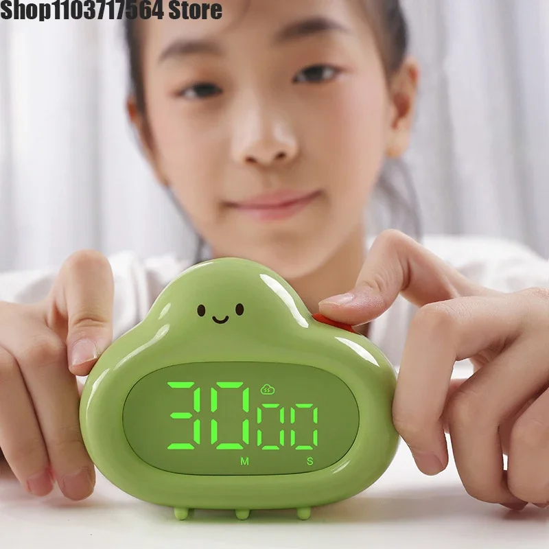 

Cute Big White visual timer Kitchen timer alarm clock Dual-use student time management electronic alarm clock