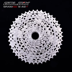 SUNSHINE XD Bicycle Cassette Black/Silve Mountain Bike Freewheel 11/12Speed 9-42T/9-50T for Sram XD Freehub 12 Speed Cassette