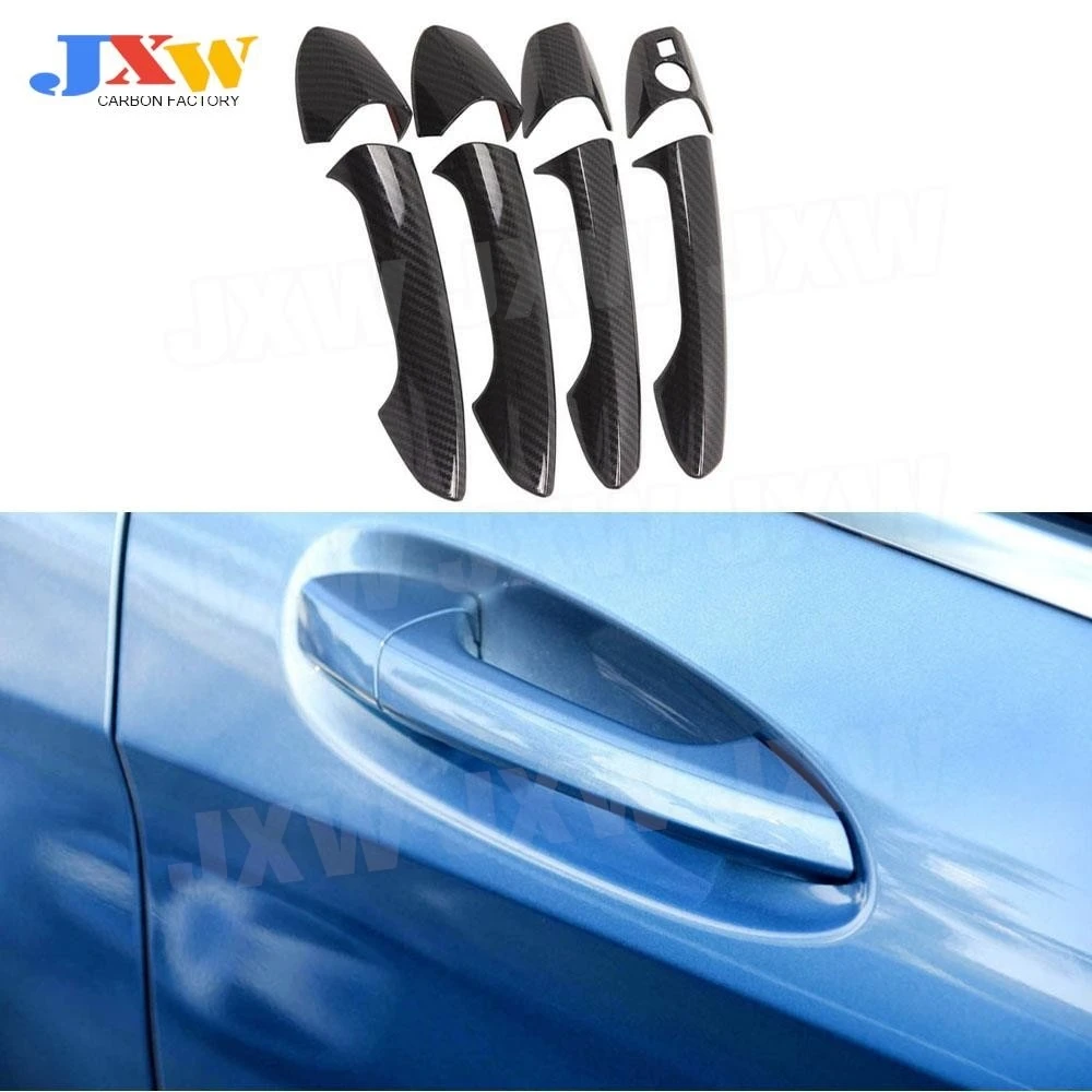 

For Mercedes Benz GLA GLE ML GLK X156 C292 W166 C177 W246 2015 Car Left /Right Door Handle Styling Modification ABS Carbon Look
