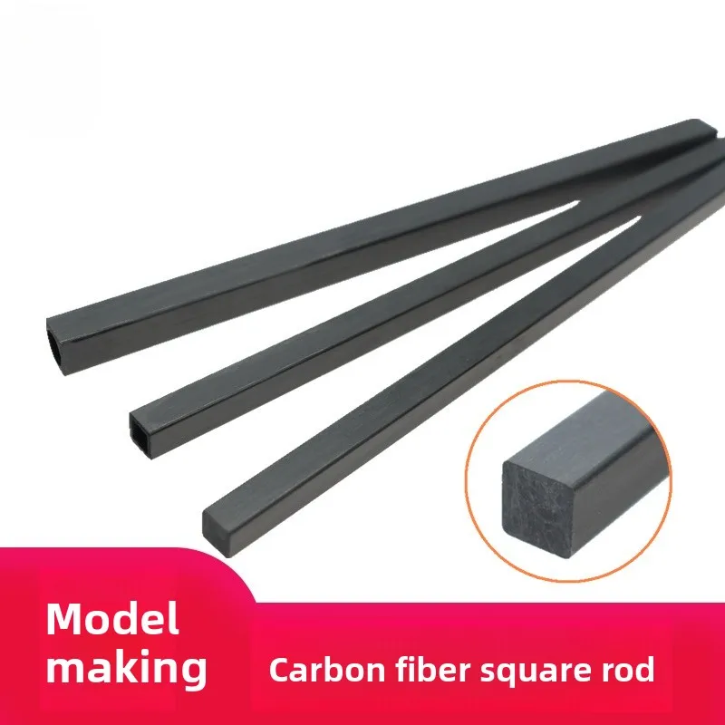 

2/4/10pcs 1/1 .4/1.5/2/3/4/5/6/8/10mm x 500mm length Pultruded Square Solid Carbon Fiber Rod ,CFR rods Drone Accessories