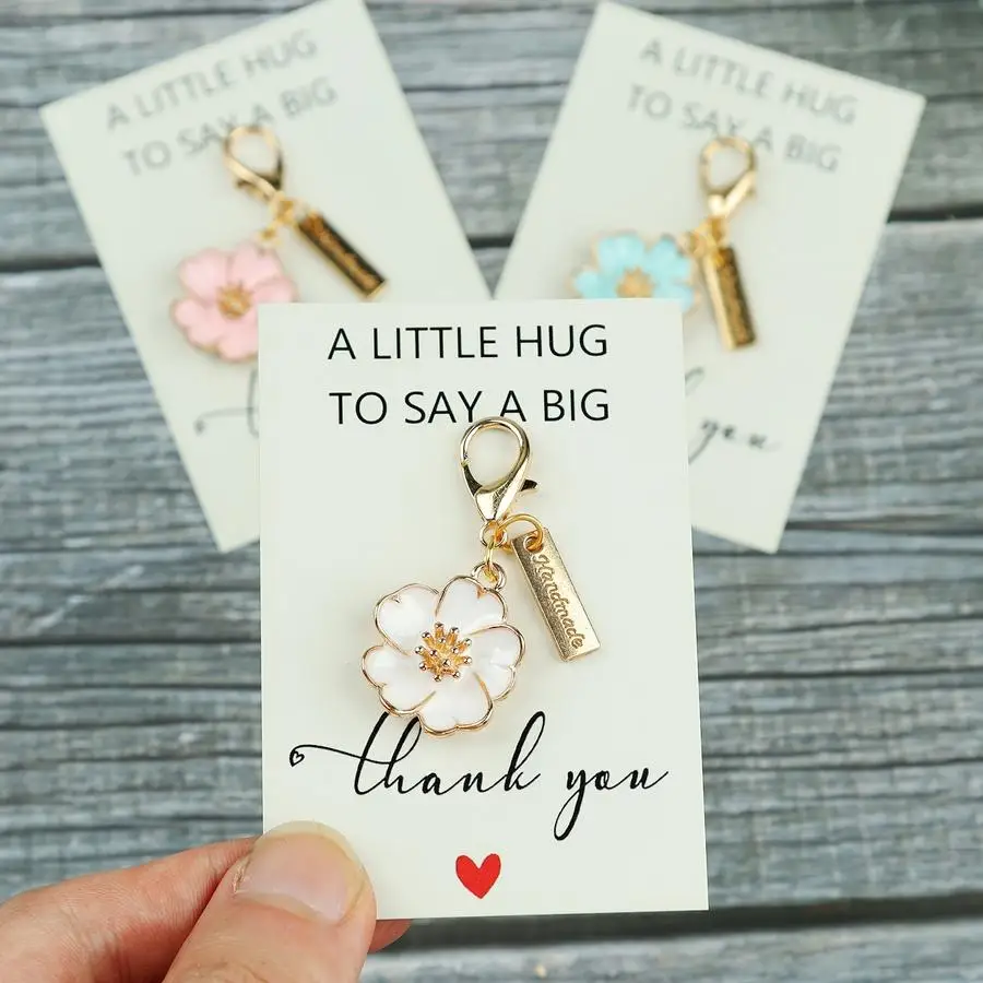 1/5/10/20/50/100pcs Flower Keychains with 