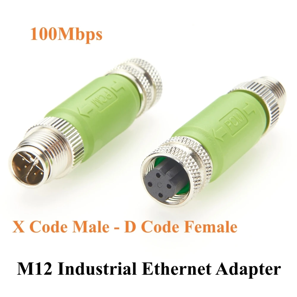 

Profinet M12 X Code Male Plug to M12 D Code Female Converter 100Mbps Cat5e Ethernet Shield Adapter Совместимый 6GK1901-0DE20-6AA0