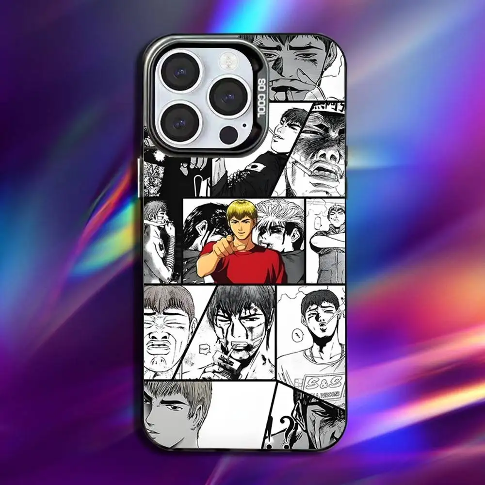 حافظة هاتف Great Teacher Onizuka GTO لهاتف iPhone 16,15,14,13,12,11,Pro,Max,Plus, Mini,XS,SE مضادة للسقوط باللون الأسود غير اللامع #3