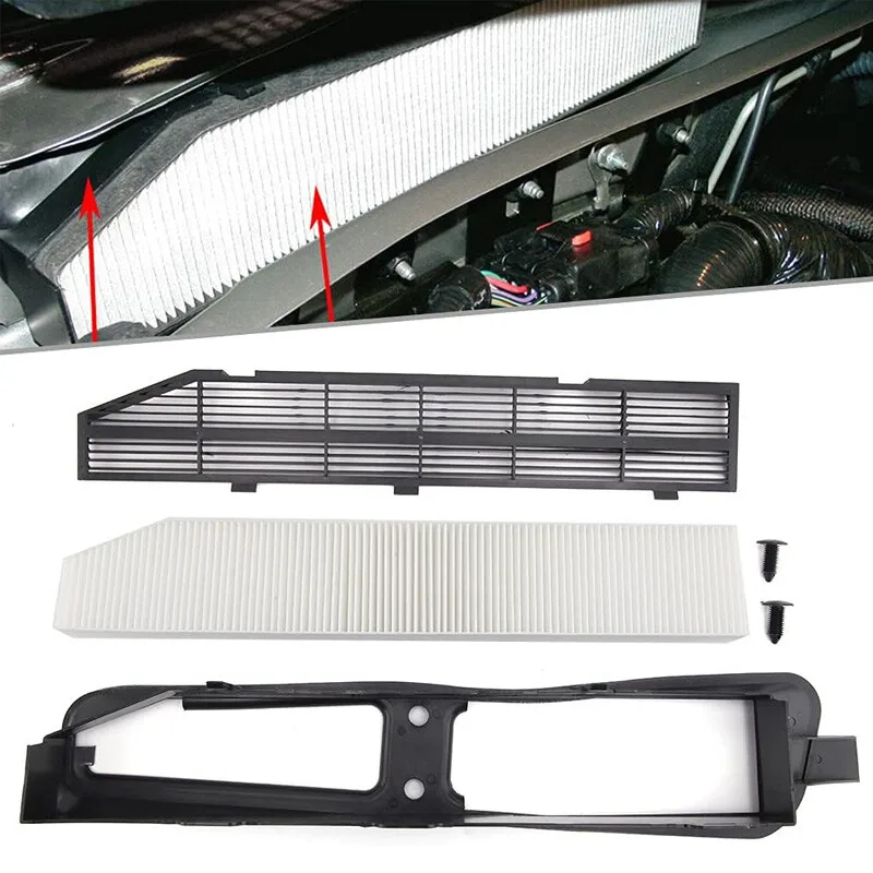 82208300K 82208300 ABS Chrome Cabin Air Housing and Filter Kit For 1999-2010 Jeep Grand Cherokee Easy Installation Black