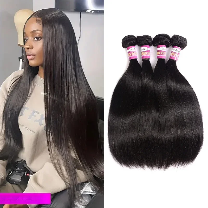 10 18 28 Inch Human Hair Bundles Hair Weave Bundles Straight  Extensions Wigs Human Hair for Women