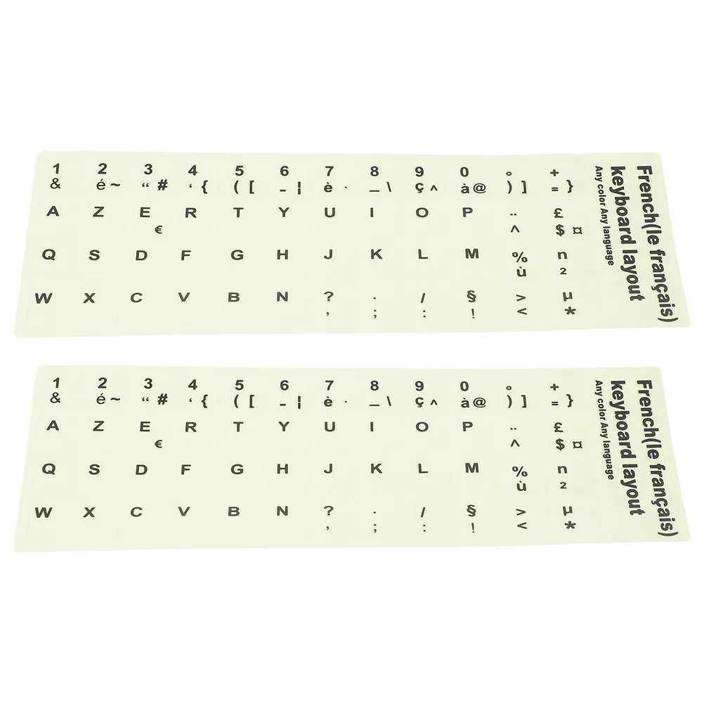 

2Pcs Glow in The Dark Keyboard Stickers Universal Fit Laptop Desktop Keyboard Overlays Waterproof Luminous Nighttime Typing