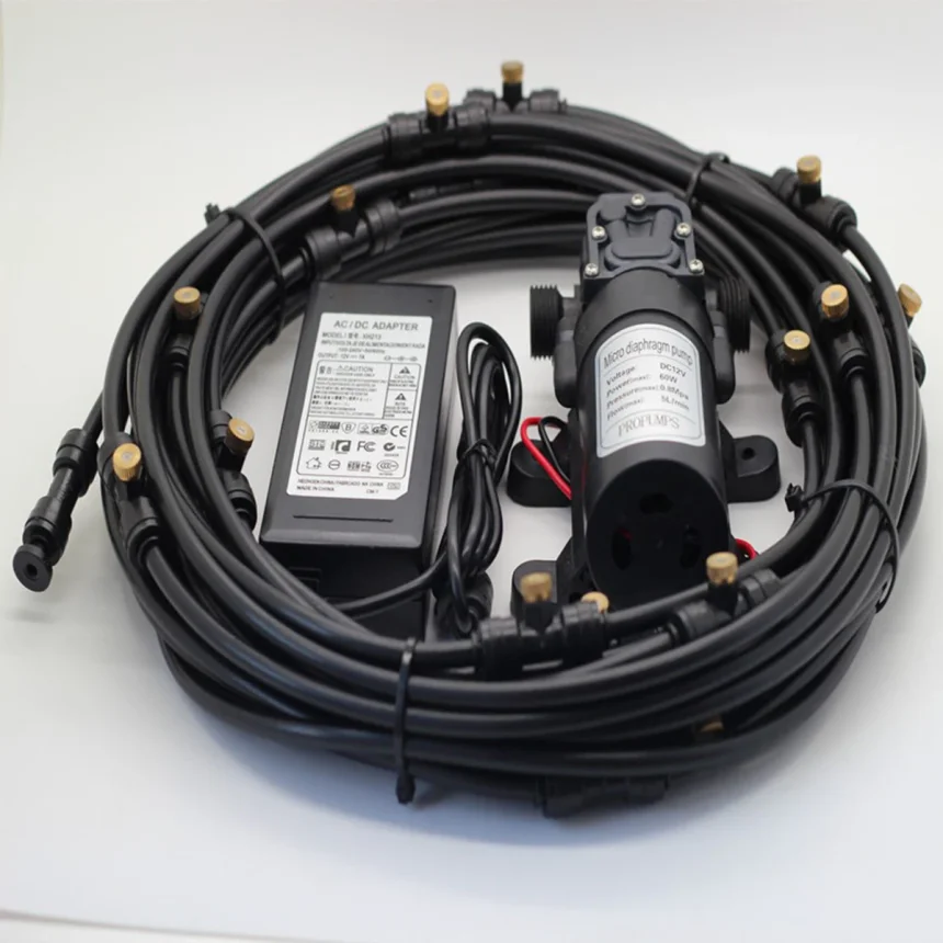 Large Garden Irrigation Timer Watering System Fog Nozzles Irrigation Kit Automatic Spray Misting Plant Watering System