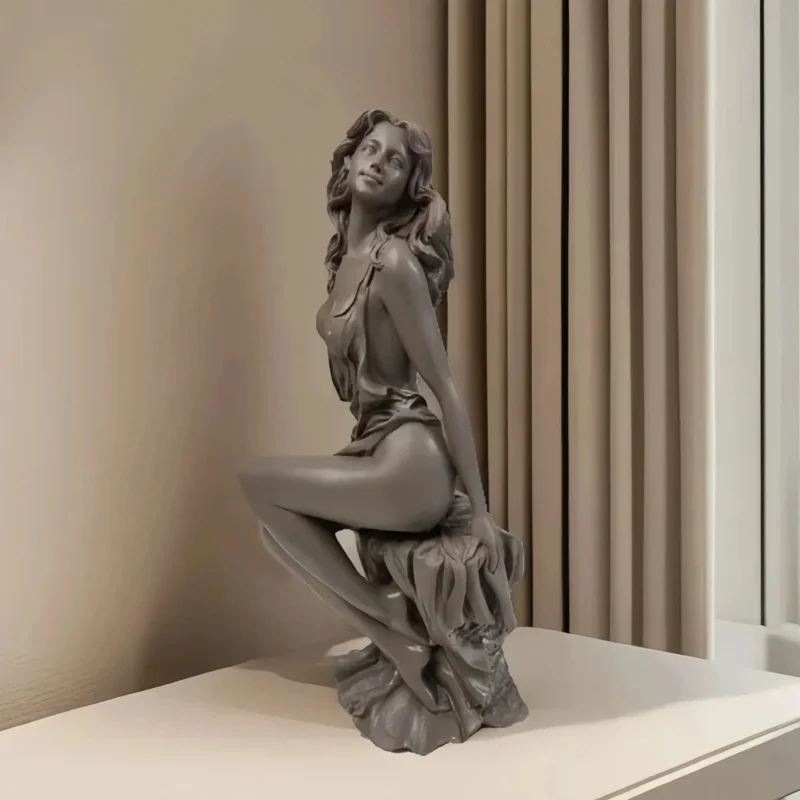 Bronze-colored figure decorative artworks, resin ornaments, TV cabinets, wine cabinets, study furnishings