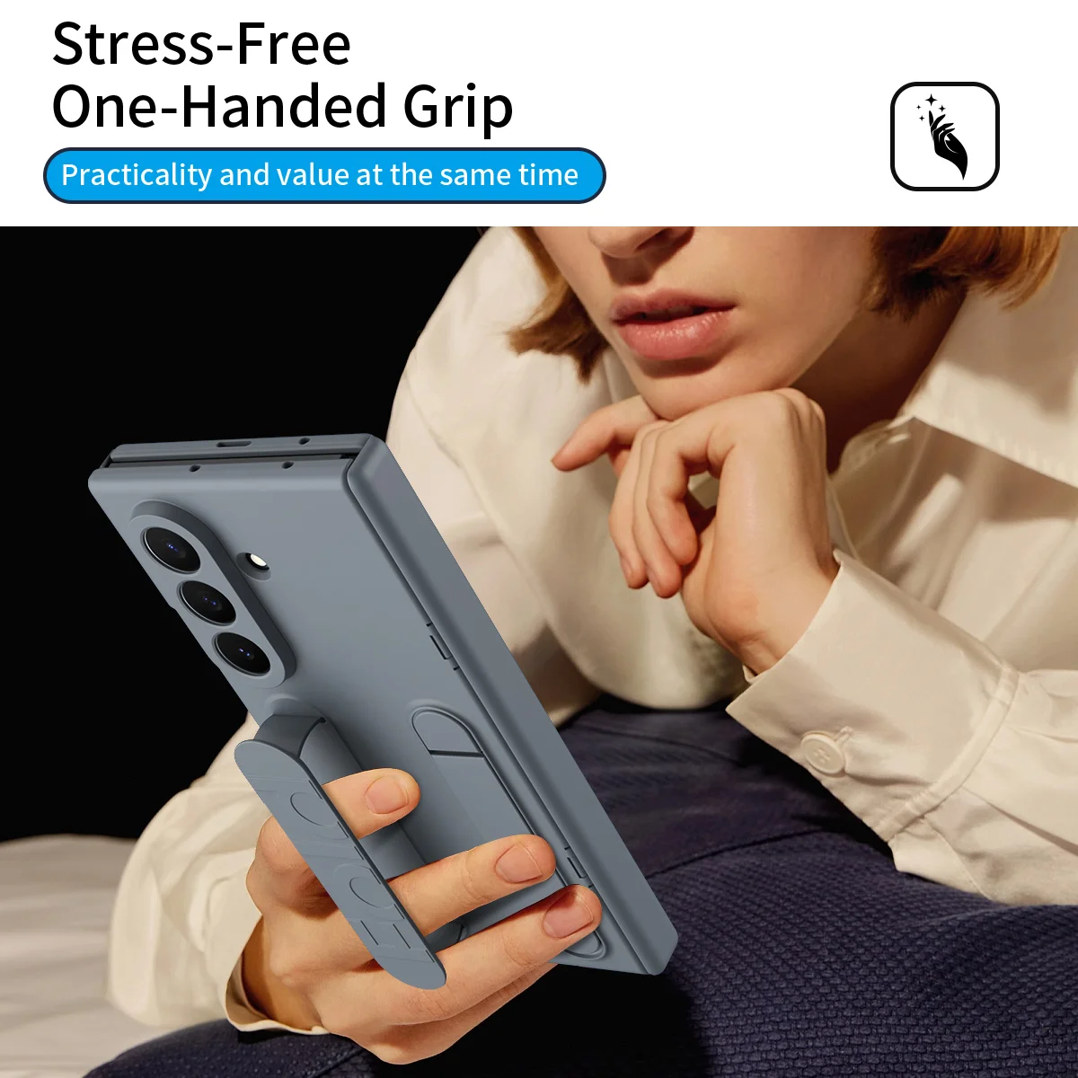Case For Samsung Galaxy Z TriFold , Invisible Bracket Hinge Protection Front Screen Glass Film Full Cover w/Silicone Soft Wrise