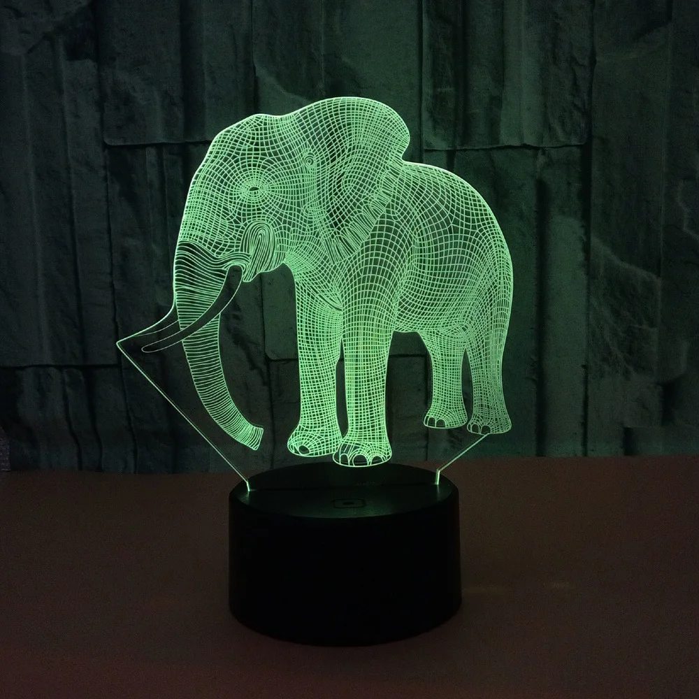 Nighdn Elephant Night Light for Kids 3D Illusion Night Lamp 7 Color change Room Decor compleanno regali di natale per ragazzi e ragazze